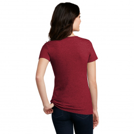 District DM1190L Women's Perfect Blend V-Neck Tee - Red Fleck
