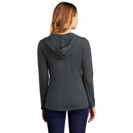 District DM139L Women\'s Perfect Tri Long Sleeve Hoodie - Charcoal