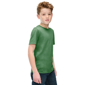 District DT108Y Youth Prefect Blend CVC Tee - Heathered Kelly Green