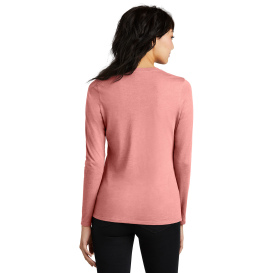 District DT110 Women\'s Perfect Blend CVC Long Sleeve Tee - Blush Frost