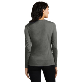 District DT110 Women\'s Perfect Blend CVC Long Sleeve Tee - Heathered Charcoal