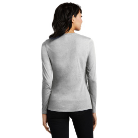 District DT110 Women\'s Perfect Blend CVC Long Sleeve Tee - Light Heather Grey