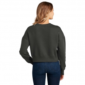 District DT1105 Women\'s Perfect Weight Fleece Cropped Crew - Charcoal