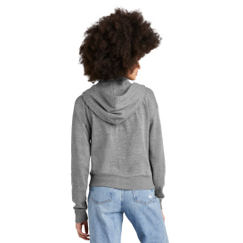 District DT1311 Women\'s Perfect Tri Fleece 1/2-Zip Hoodie - Heathered Charcoal