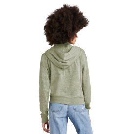 District DT1311 Women\'s Perfect Tri Fleece 1/2-Zip Hoodie - Military Green Frost