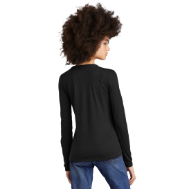 District DT135 Women\'s Perfect Tri Long Sleeve V-Neck Tee - Black