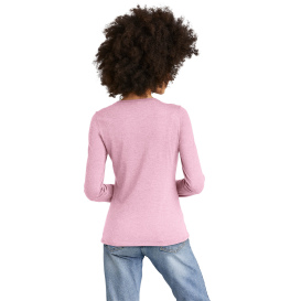 District DT135 Women's Perfect Tri Long Sleeve V-Neck Tee - Wisteria Heather