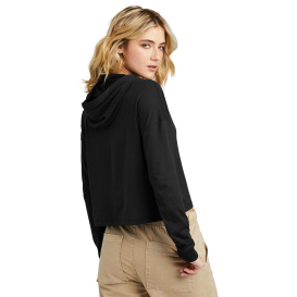 District DT1390L Women\'s Perfect Tri Midi Long Sleeve Hoodie - Black