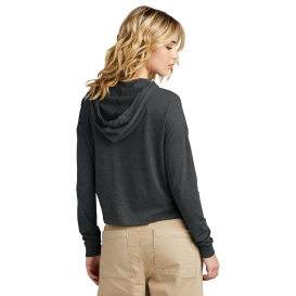 District DT1390L Women\'s Perfect Tri Midi Long Sleeve Hoodie - Black Frost