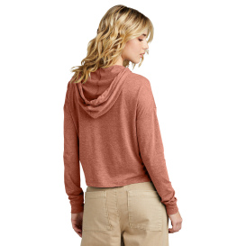 District DT1390L Women\'s Perfect Tri Midi Long Sleeve Hoodie - Desert Rose Heather