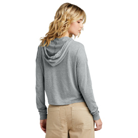 District DT1390L Women's Perfect Tri Midi Long Sleeve Hoodie - Grey Frost