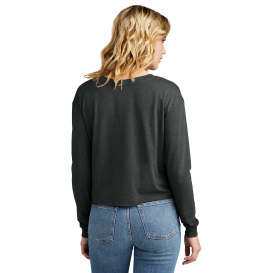 District DT141 Women\'s Perfect Tri Midi Long Sleeve Tee - Black Frost