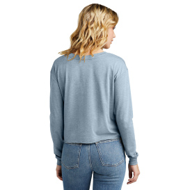 District DT141 Women\'s Perfect Tri Midi Long Sleeve Tee - Flint Blue Heather