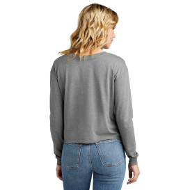 District DT141 Women\'s Perfect Tri Midi Long Sleeve Tee - Grey Frost