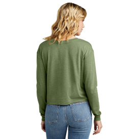 District DT141 Women\'s Perfect Tri Midi Long Sleeve Tee - Military Green Frost