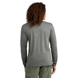 District DT145 Perfect Tri Long Sleeve Henley - Heathered Charcoal