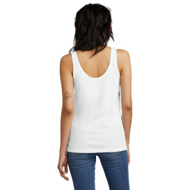District DT154 Women\'s Perfect Blend CVC V-Neck Tank - White