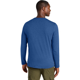 District DT185 Perfect Weight CVC Long Sleeve Tee - Heathered Deep Royal