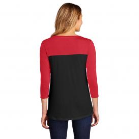 District DT2700 Women\'s Rally 3/4-Sleeve Tee - New Red/Black