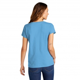 District DT5002 Women's The Concert Tee V-Neck - Aquatic Blue