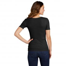 District DT6020 Women\'s V.I.T. Rib Scoop Neck Tee - Black