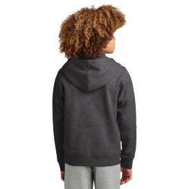District DT6102Y Youth V.I.T Fleece Full-Zip Hoodie - Heather Charcoal