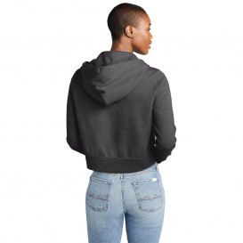 District DT6103 Womens V.I.T. Fleece Full-Zip Hoodie - Heathered Charcoal