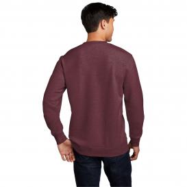 District DT6104 V.I.T. Fleece Crew Neck Sweatshirt - Heathered Cardinal