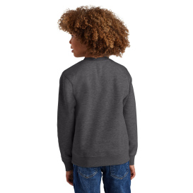 District DT6104Y Youth V.I.T Fleece Crew - Heather Charcoal