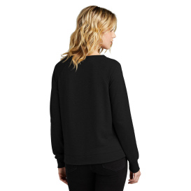District DT672 Women\'s Featherweight French Long Sleeve Crewneck - Black