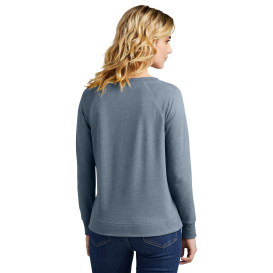 District DT672 Women's Featherweight French Long Sleeve Crewneck - Flint Blue Heather