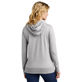 District DT673 Women's Featherweight French Terry Full-Zip Hoodie - Light Heather Grey