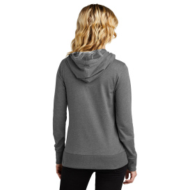 District DT673 Women\'s Featherweight French Terry Full-Zip Hoodie - Washed Coal