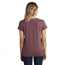 District DT8001 Women\'s Re-Tee V-Neck - Maroon Heather
