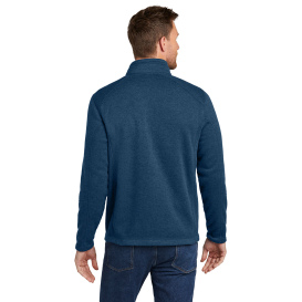 Port & Company F428 Arc Sweater Fleece Jacket - Insignia Blue Heather