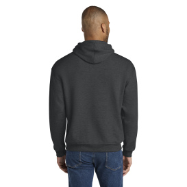 Jerzees IC49M Ultimate Unisex CVC Ring Spun Hooded Sweatshirt - Black Ink Heather