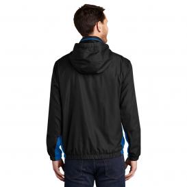 Port Authority J330 Core Colorblock Wind Jacket - Black/Imperial Blue