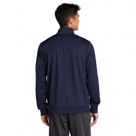 Sport-Tek JST94 Tricot Full-Zip Track Jacket - True Navy/White