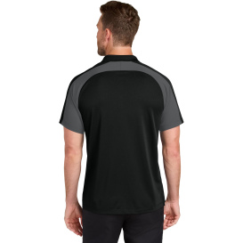 Port Authority K247 Wearever Performance Pique Colorblock Polo - Deep Black/Storm Gray