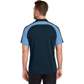 Port Authority K247 Wearever Performance Pique Colorblock Polo - River Blue Navy/Carolina Blue