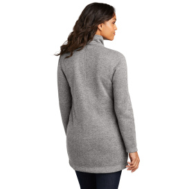 Port Authority L425 Ladies Arc Sweater Fleece Long Jacket - Deep Smoke Heather