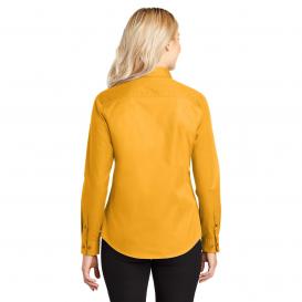 Port Authority L608 Ladies Long Sleeve Easy Care Shirt - Athletic Gold/Light Stone