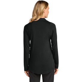 Port Authority LK5602 Ladies Luxe Knit Button Tunic - Deep Black