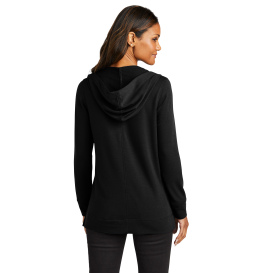 Port Authority LK826 Ladies Microterry Pullover Hoodie - Deep Black