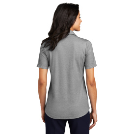 Port Authority LK830 Ladies Fine Pique Blend Polo - Charcoal Heather