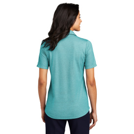 Port Authority LK830 Ladies Fine Pique Blend Polo - Dark Teal Heather
