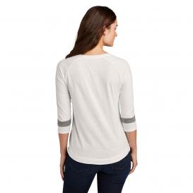 New Era LNEA136 Ladies Tri-Blend 3/4-Sleeve Tee - Fan White Solid/Shadow Grey