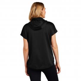 New Era LNEA533 Ladies Performance Terry Short Sleeve Hoodie - Black