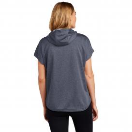 New Era LNEA533 Ladies Performance Terry Short Sleeve Hoodie - True Navy Heather
