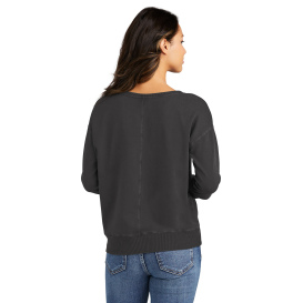 Port & Company LPC098V Ladies Beach Wash Garment-Dyed V-Neck Sweatshirt - Coal
